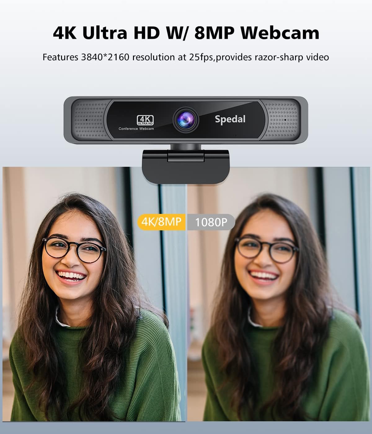 Spedal HD 4K Webcam con Microfono e Treppiede - immagine 2