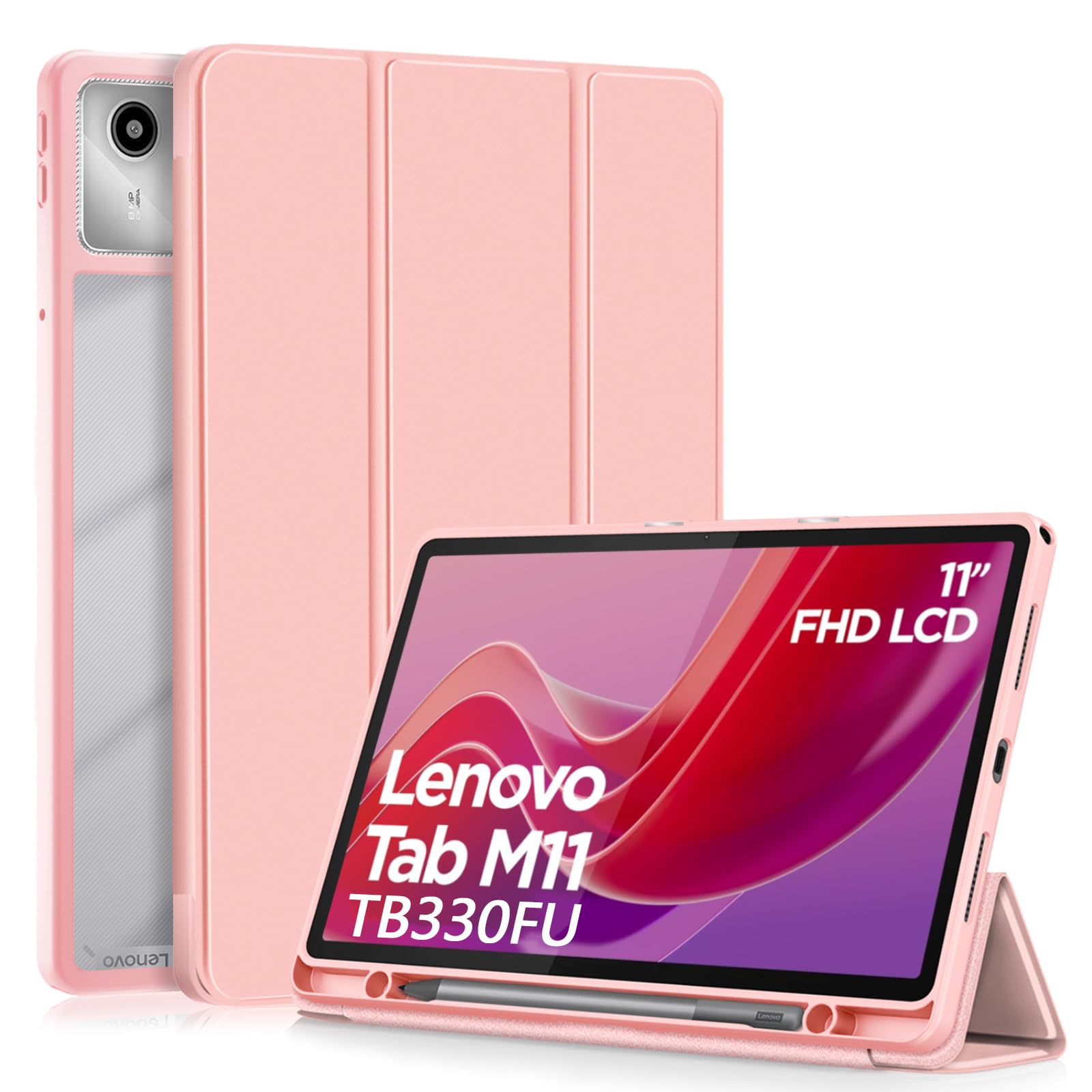 Xlttong Custodia per Lenovo Tab M11 2024 11 Pollici, Rosa