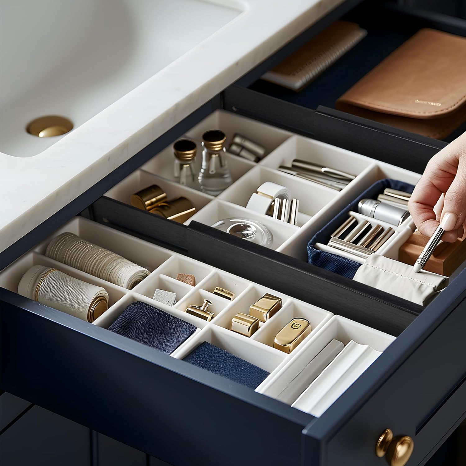 Utoplike Divisori per Cassetti in Bambù Regolabili 10,1cm - immagine 6