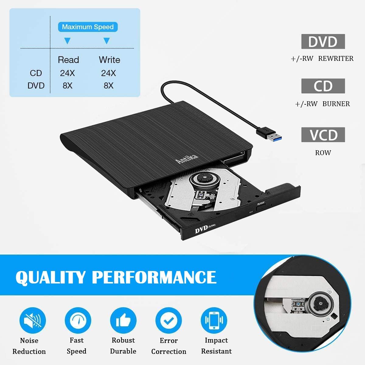 Masterizzatore DVD CD Esterno USB 3.0 Ultra Slim - immagine 4