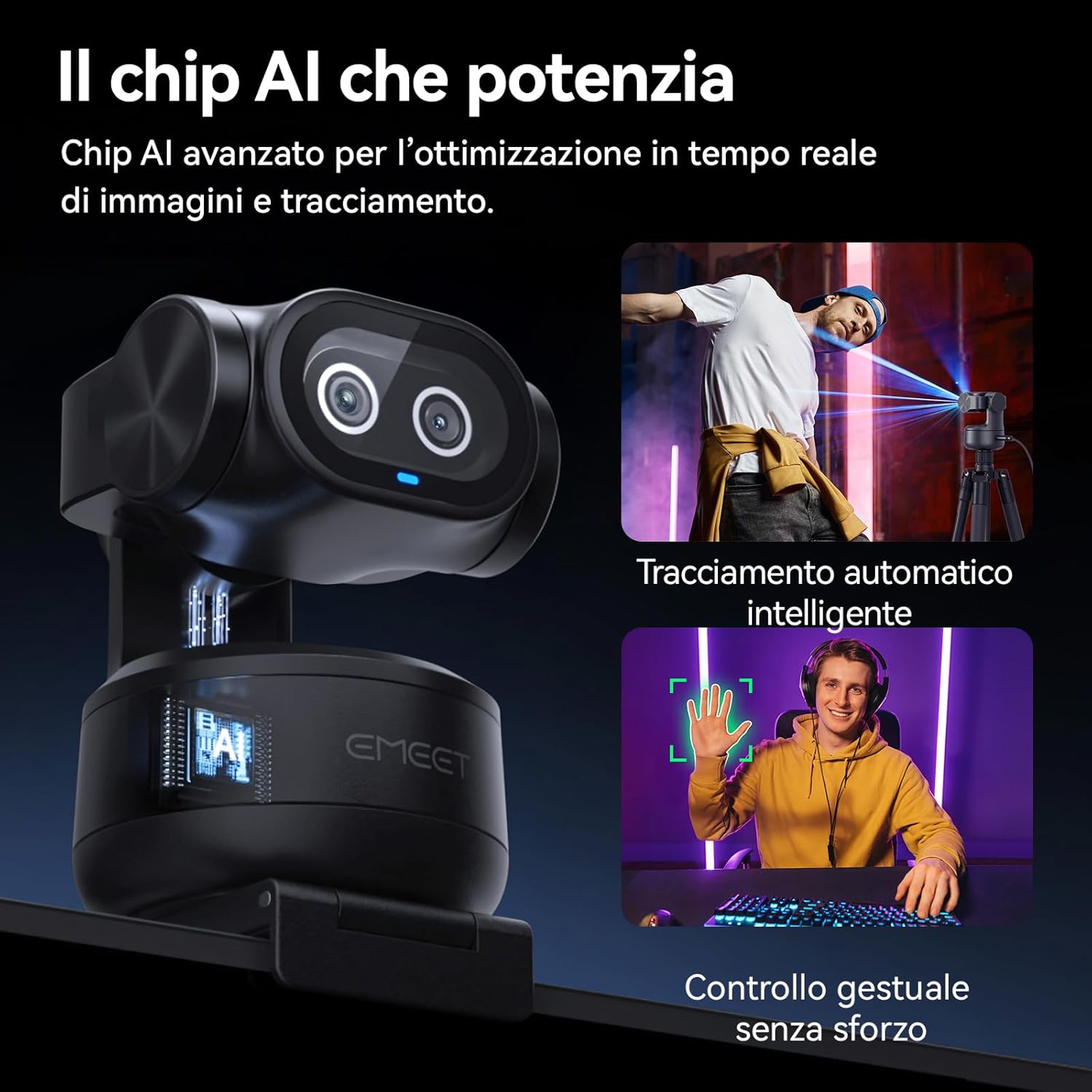 Emeet PIXY - Telecamera PTZ 4K Doppia AI Webcam - immagine 3