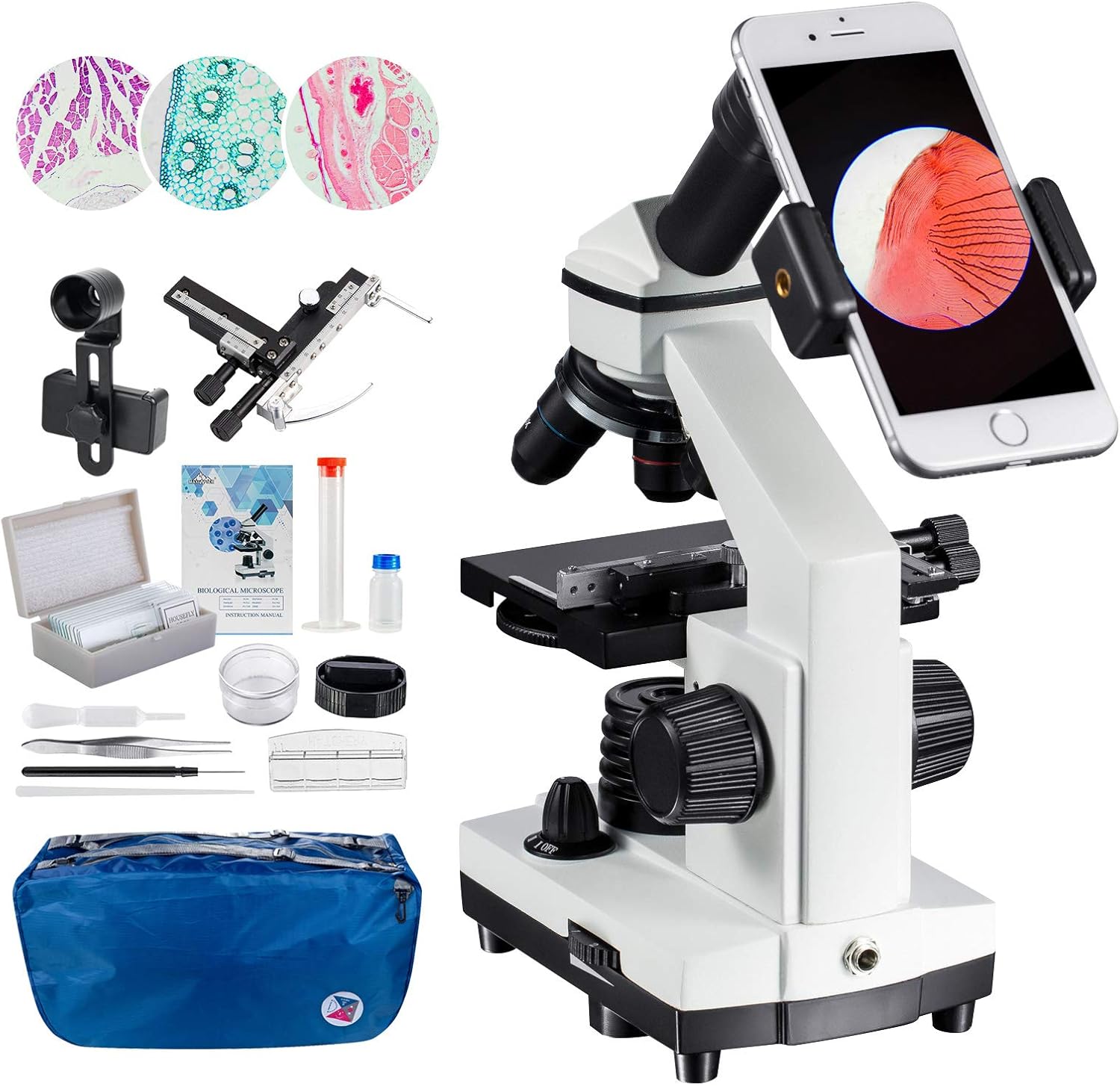 Maxlapter 2000x Microscopio Composto LED da Laboratorio - immagine 1