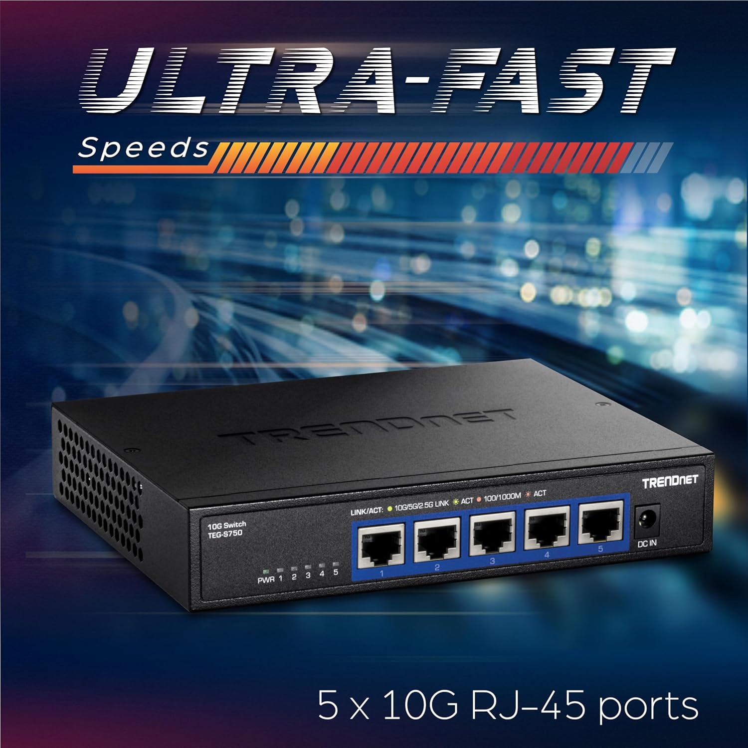 Trendnet TEG-S750 - Switch 5 porte 10G, nero - immagine 7