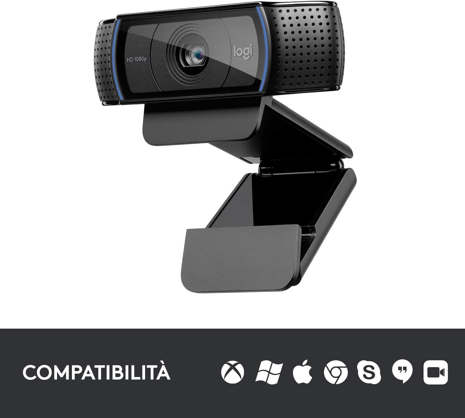 Logitech C920 HD Pro Webcam Full HD 1080p - Nero - immagine 6