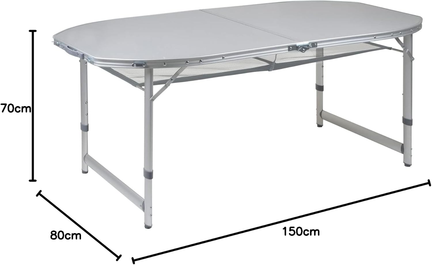 Bo-Camp 1404405 Tavolo Grigio 150 x 80 cm - immagine 2