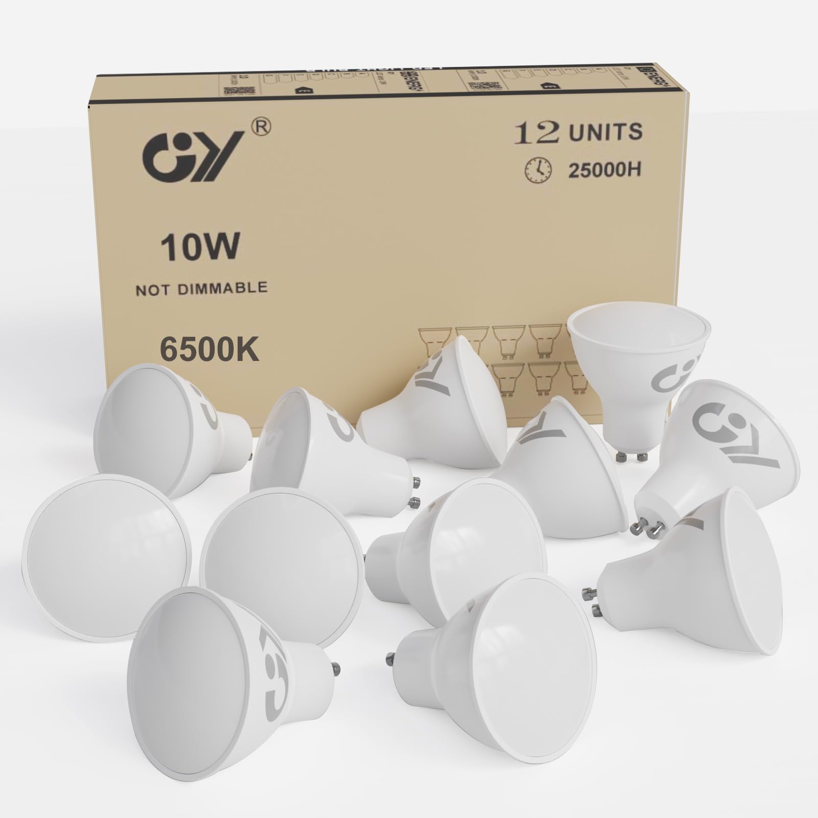 Gy Lampadine LED GU10 10W 1100lm, 12 pezzi