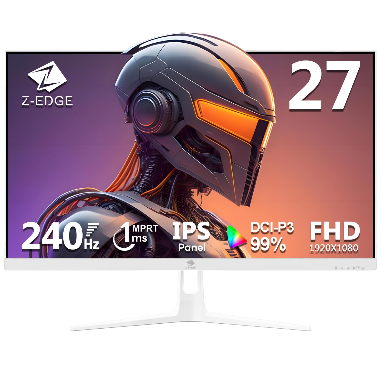 Z-Edge Monitor Gaming IPS 27'' FHD 240 Hz, Bianco
