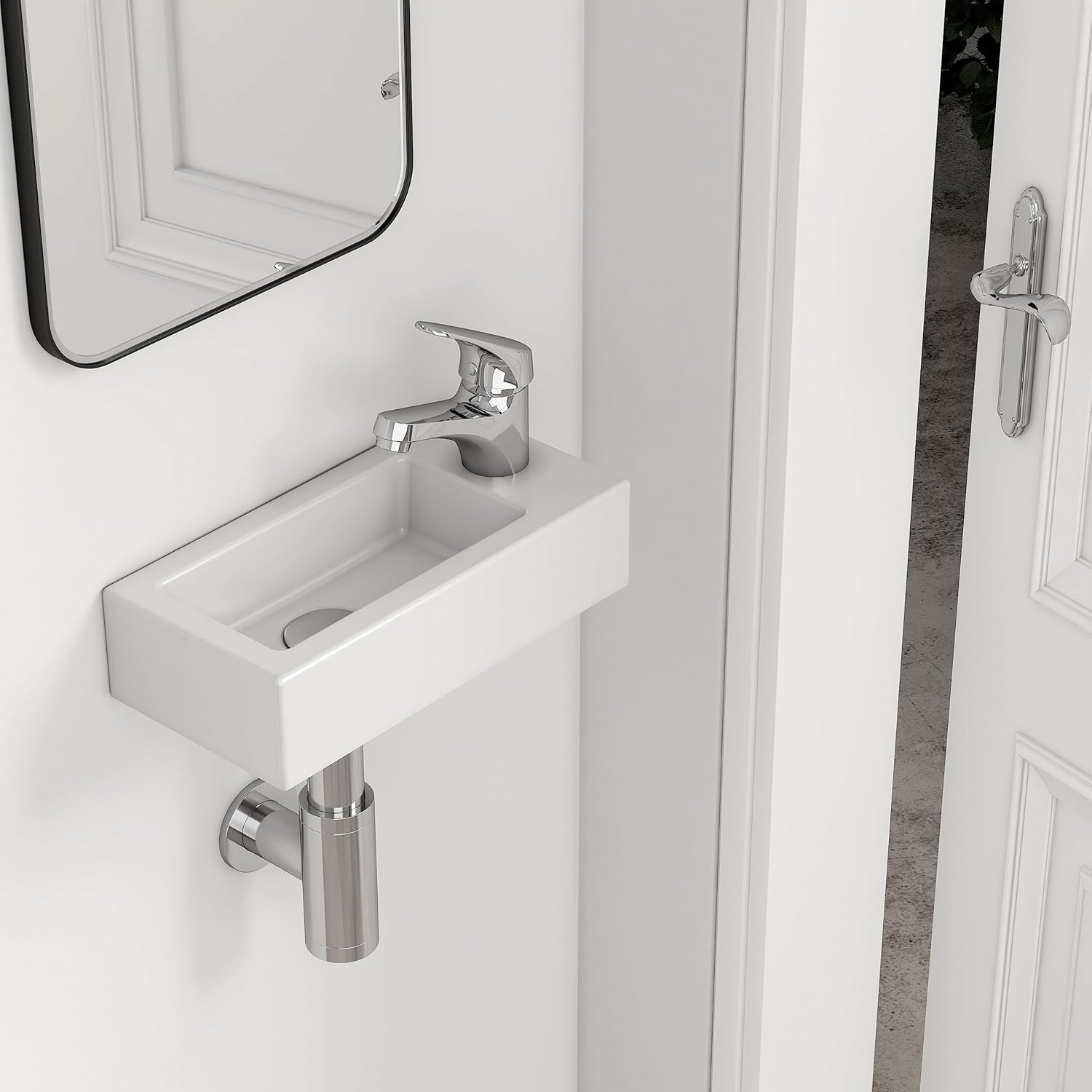 Emke Mini Lavabo Sospeso per Bagno 36 × 18 × 9 cm - immagine 1