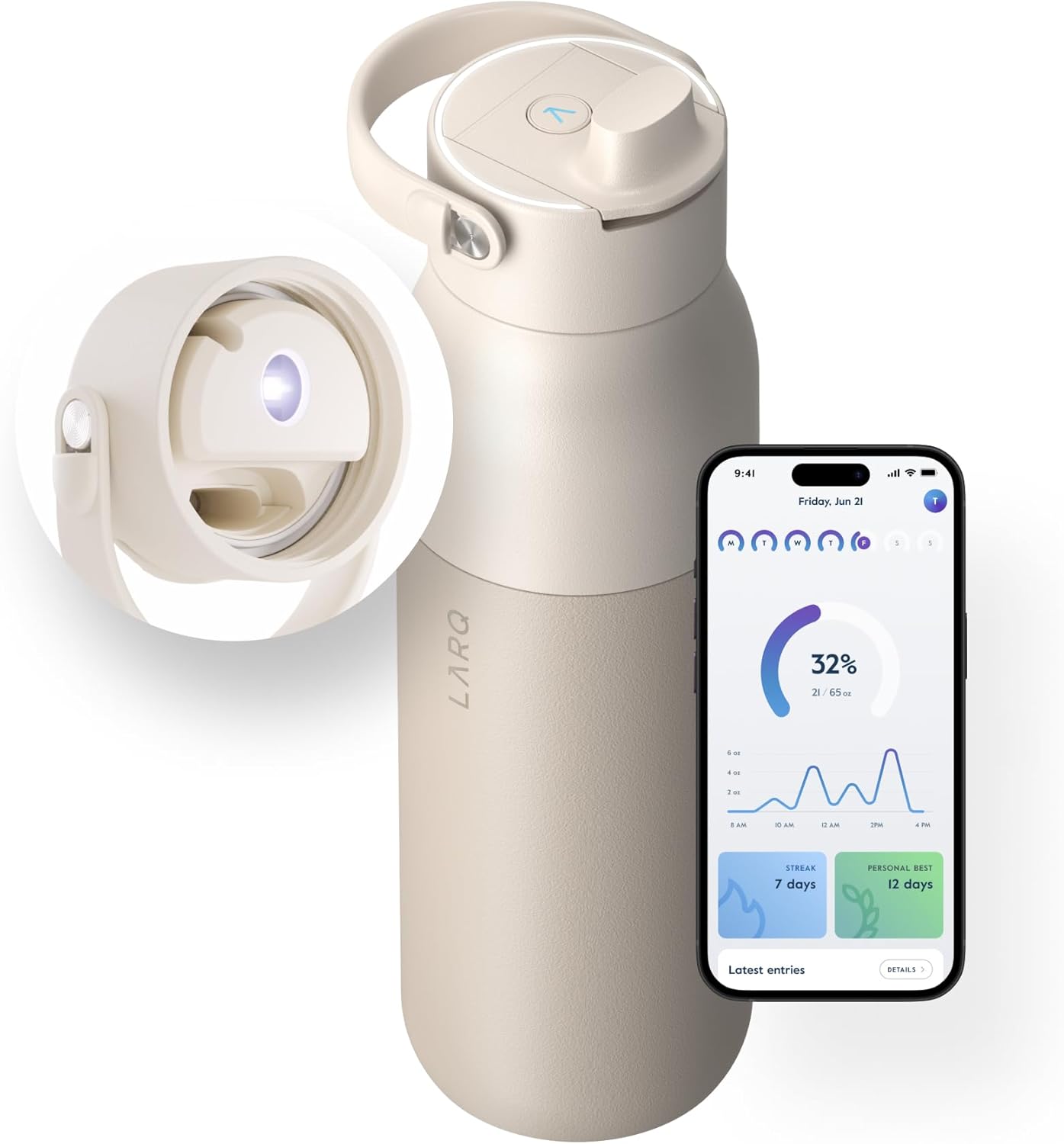 Larq Borraccia PureVis 2 1 Litro - Purificatore d'Acqua UV