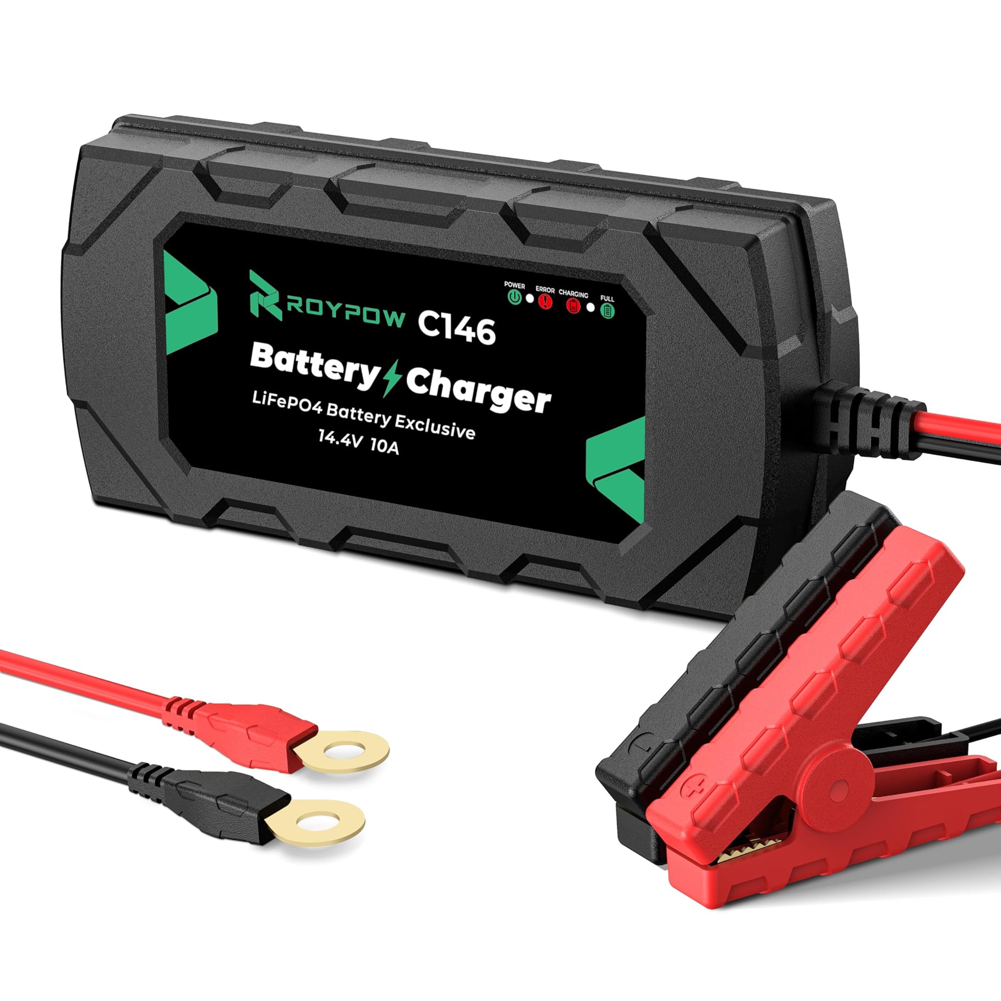 Roypow 12V LiFePO4 Caricabatteria al Litio 10A