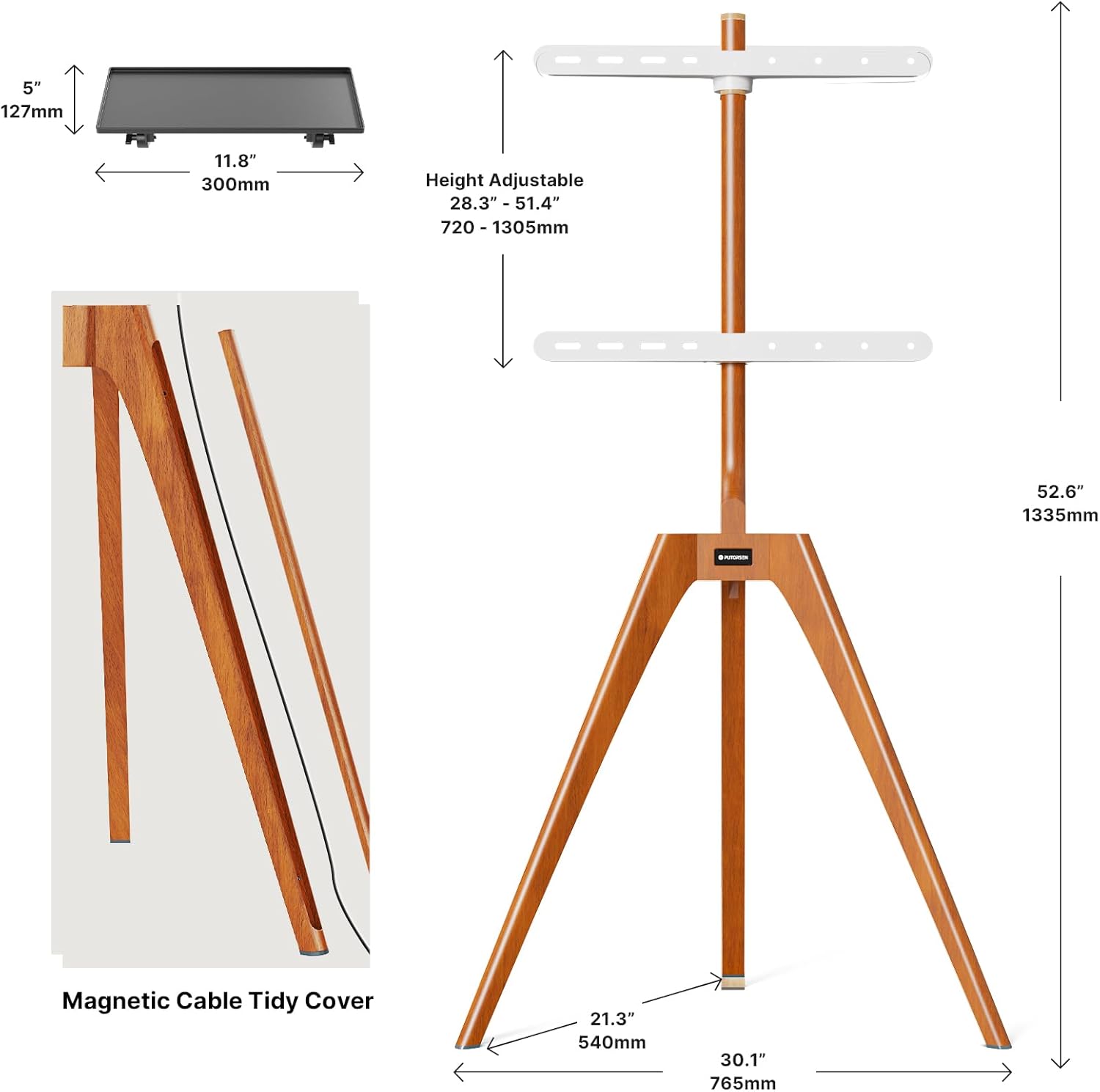Putorsen Supporto TV a Pavimento da 45" a 65" - immagine 6