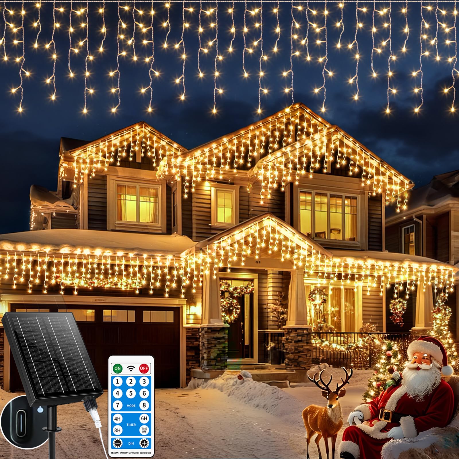 Catena Luminosa Solare 660 LED 20+5m Espandibile