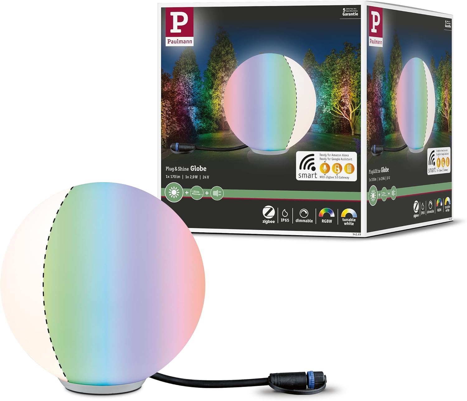 Paulmann 94269 Plug & Shine LED ZigBee Globe RGBW - immagine 1