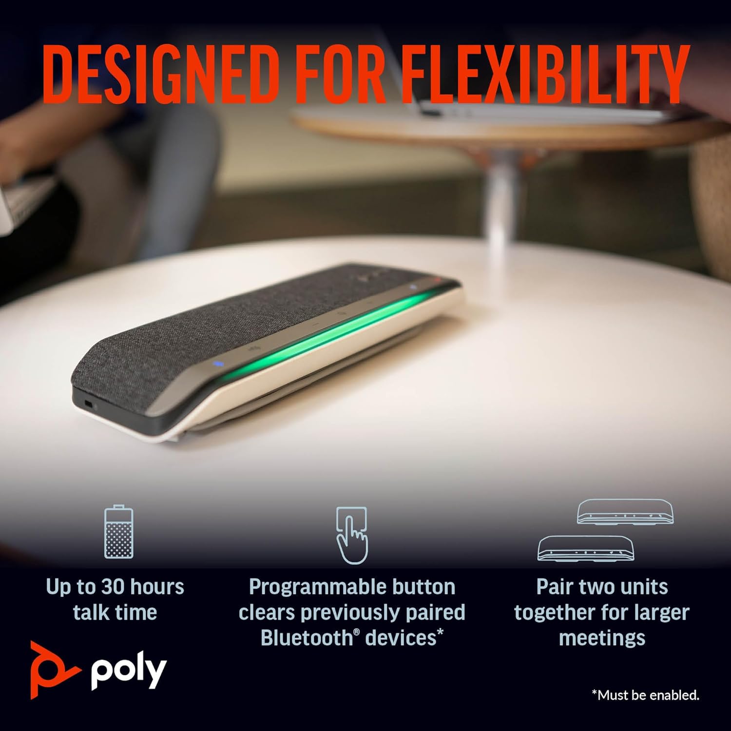 Poly Sync 40 - Vivavoce Conferenze Wireless 30h, Nero - immagine 5