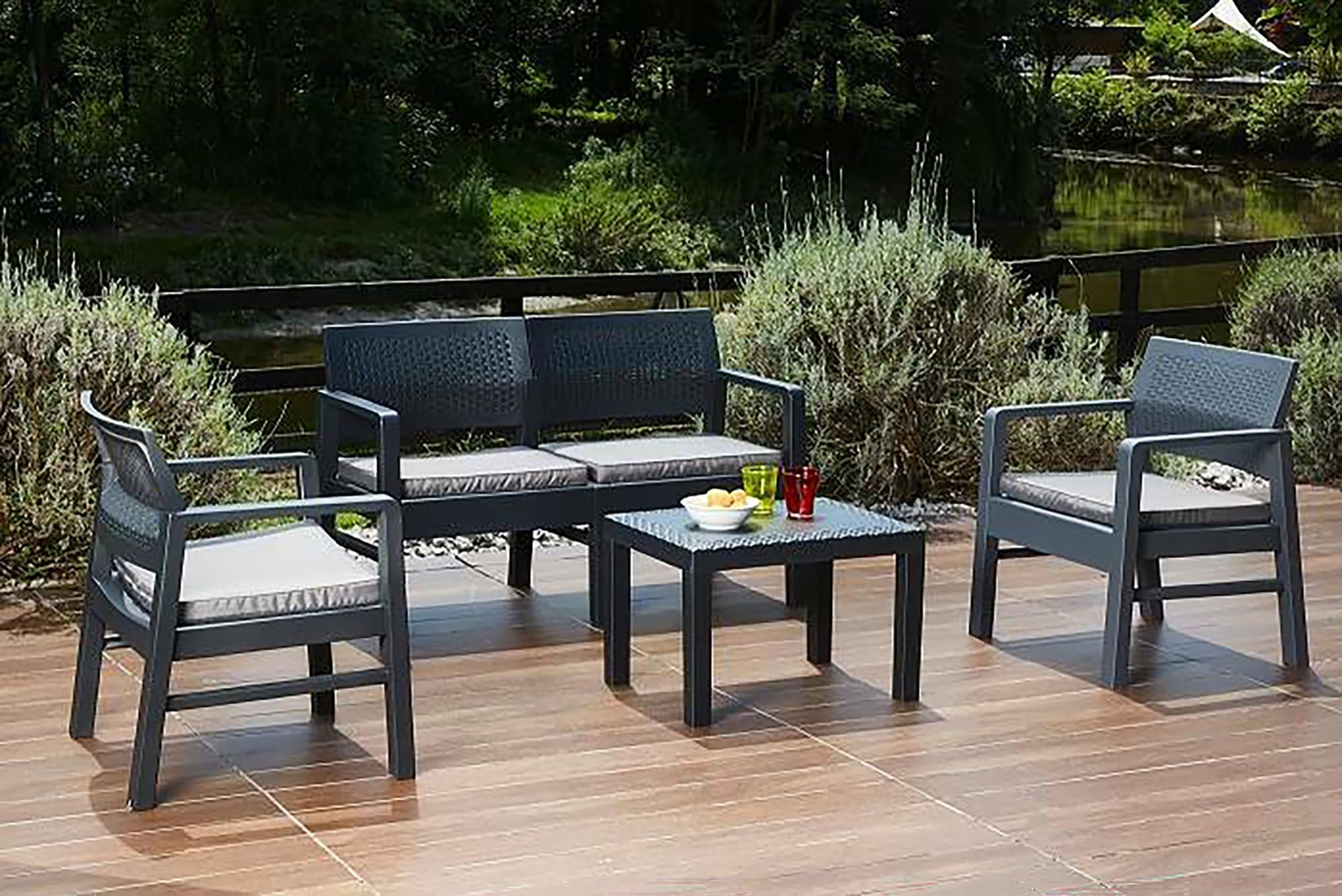 Dmora Set Salotto da Esterno Carpi Effetto Rattan