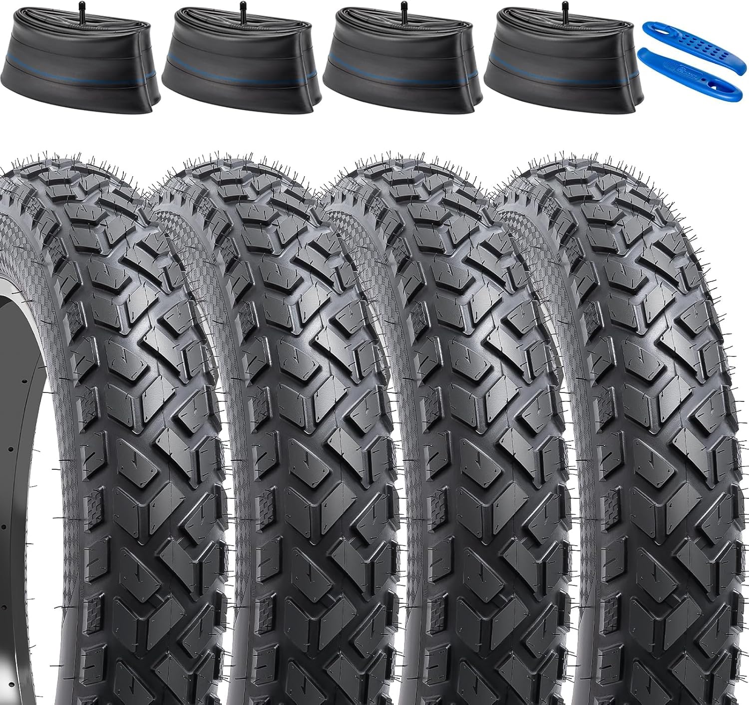 Yunscm 4-PCS Pneumatici Fat E-Bike 20x4.0 con Camere d'Aria - immagine 1