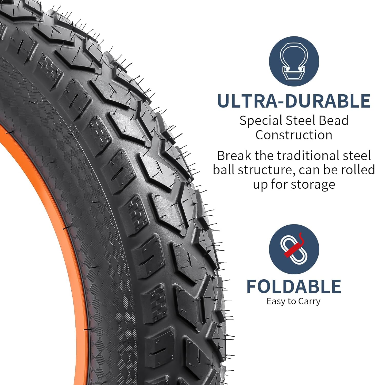 Yunscm 4-PCS Pneumatici Fat E-Bike 20x4.0 con Camere d'Aria - immagine 2