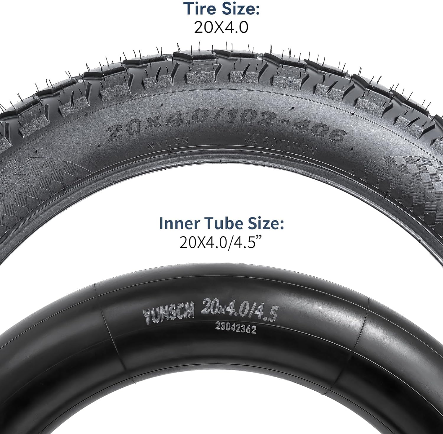 Yunscm 4-PCS Pneumatici Fat E-Bike 20x4.0 con Camere d'Aria - immagine 8