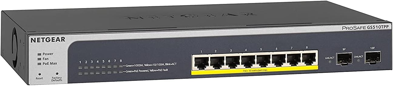Netgear GS510TPP Switch PoE Smart Managed Pro 10 Porte - immagine 1