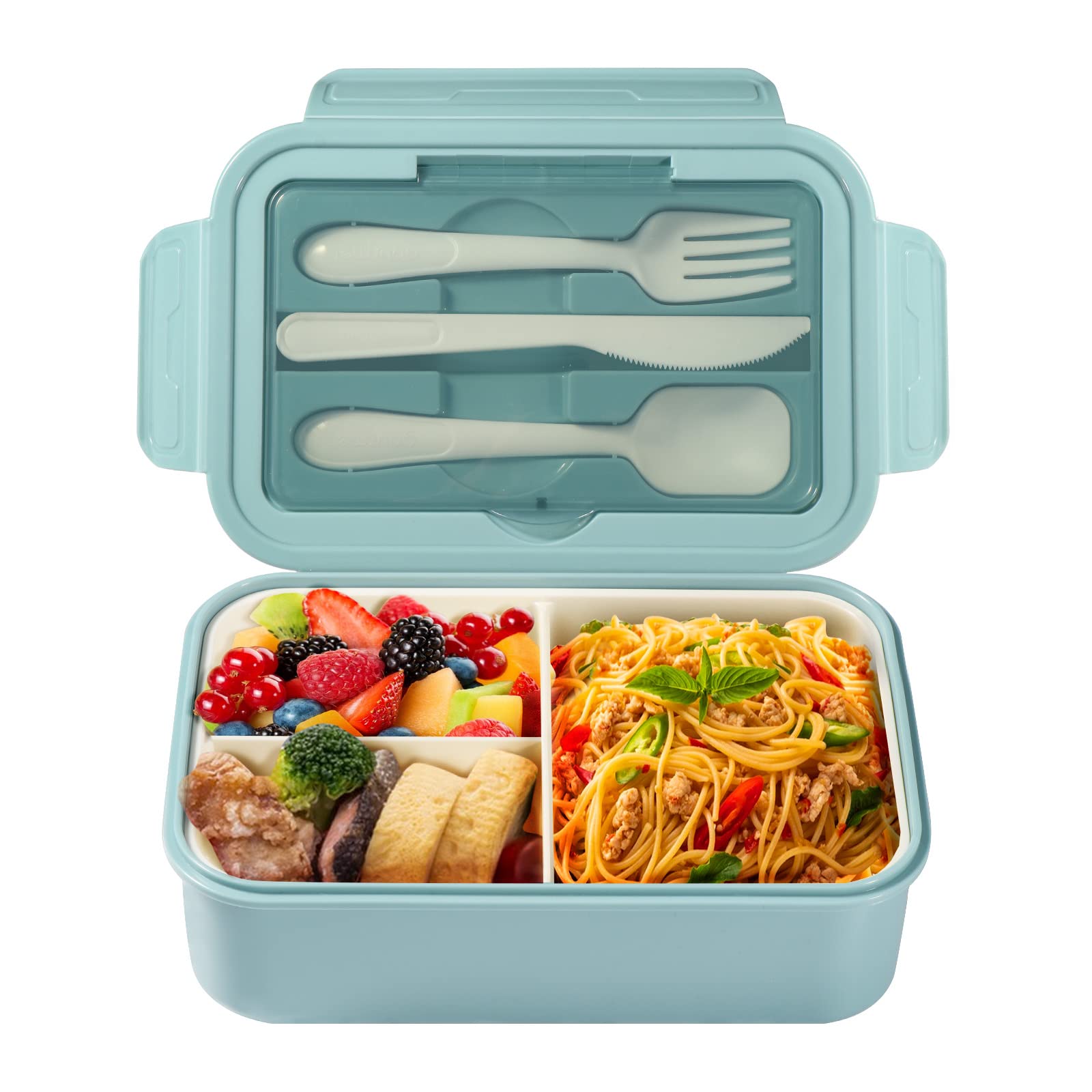 Diboniur Lunch Box 1400ml con Posate, Blu