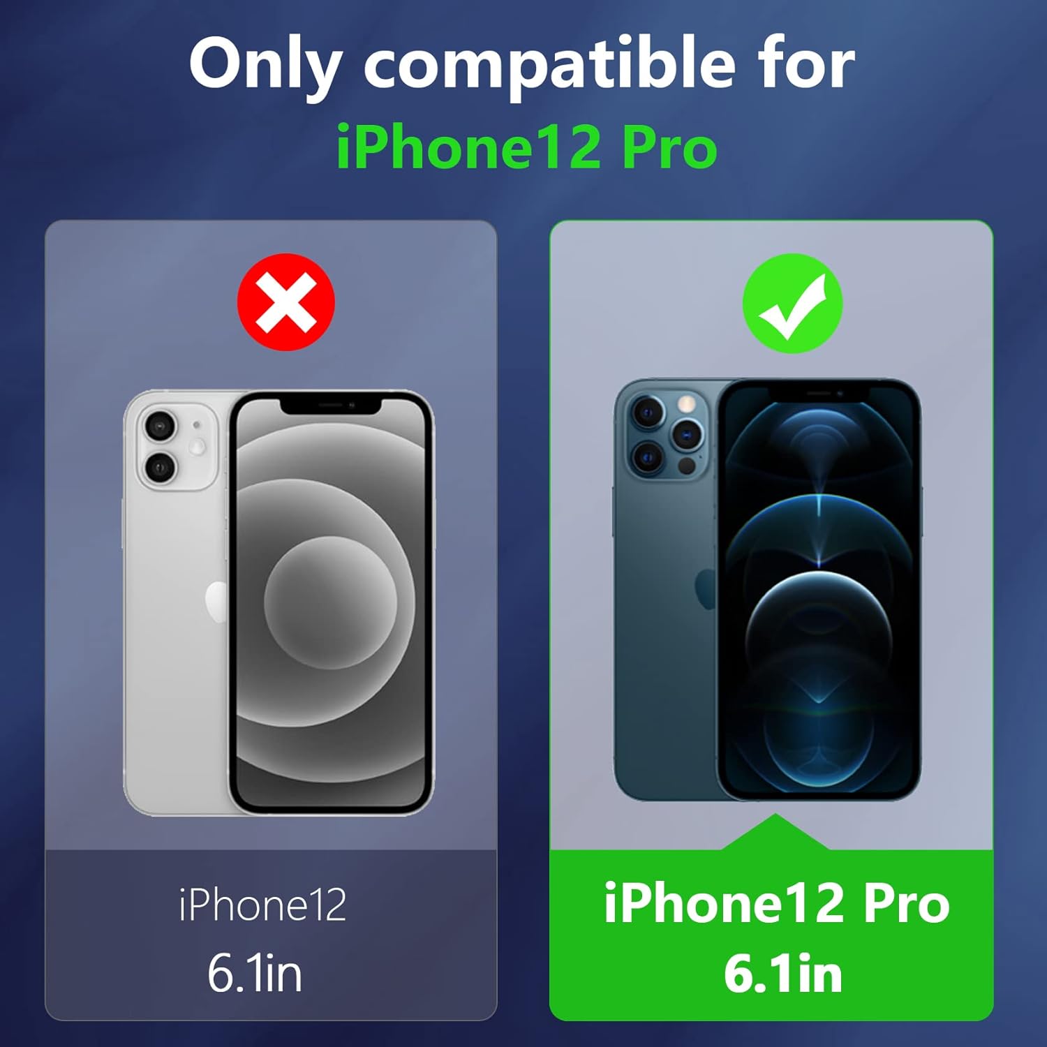 Qasyfanc Hybrid Cover per iPhone 12 PRO (2+1 pezzi) - immagine 2