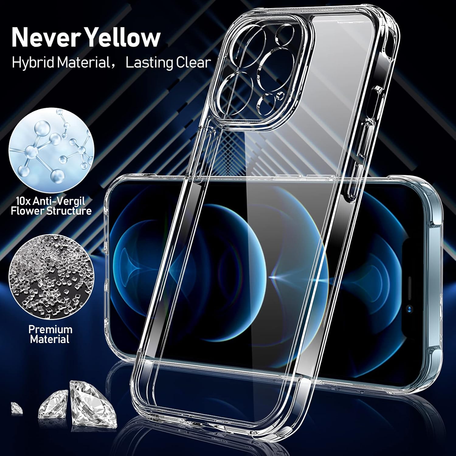 Qasyfanc Hybrid Cover per iPhone 12 PRO (2+1 pezzi) - immagine 3