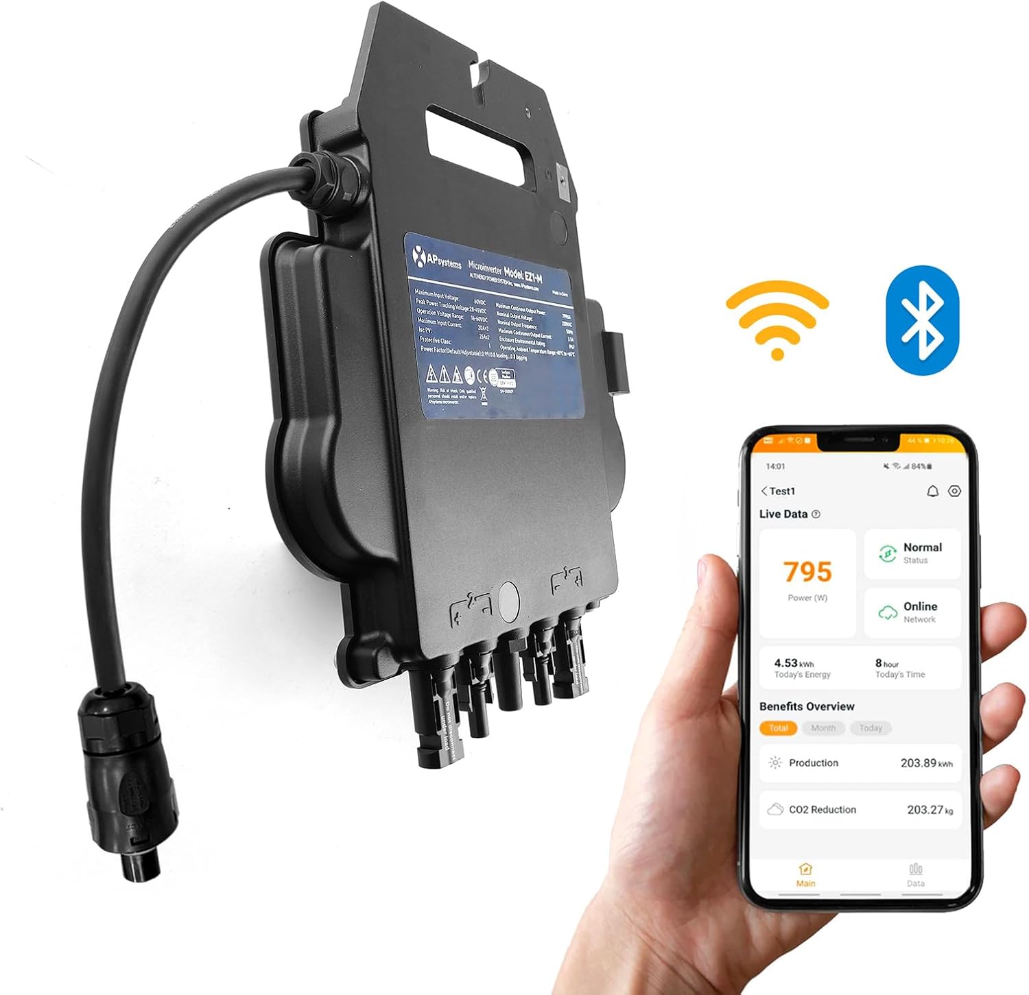 APsystems EZ1-M - Microinverter 800W Plug & Play - immagine 2