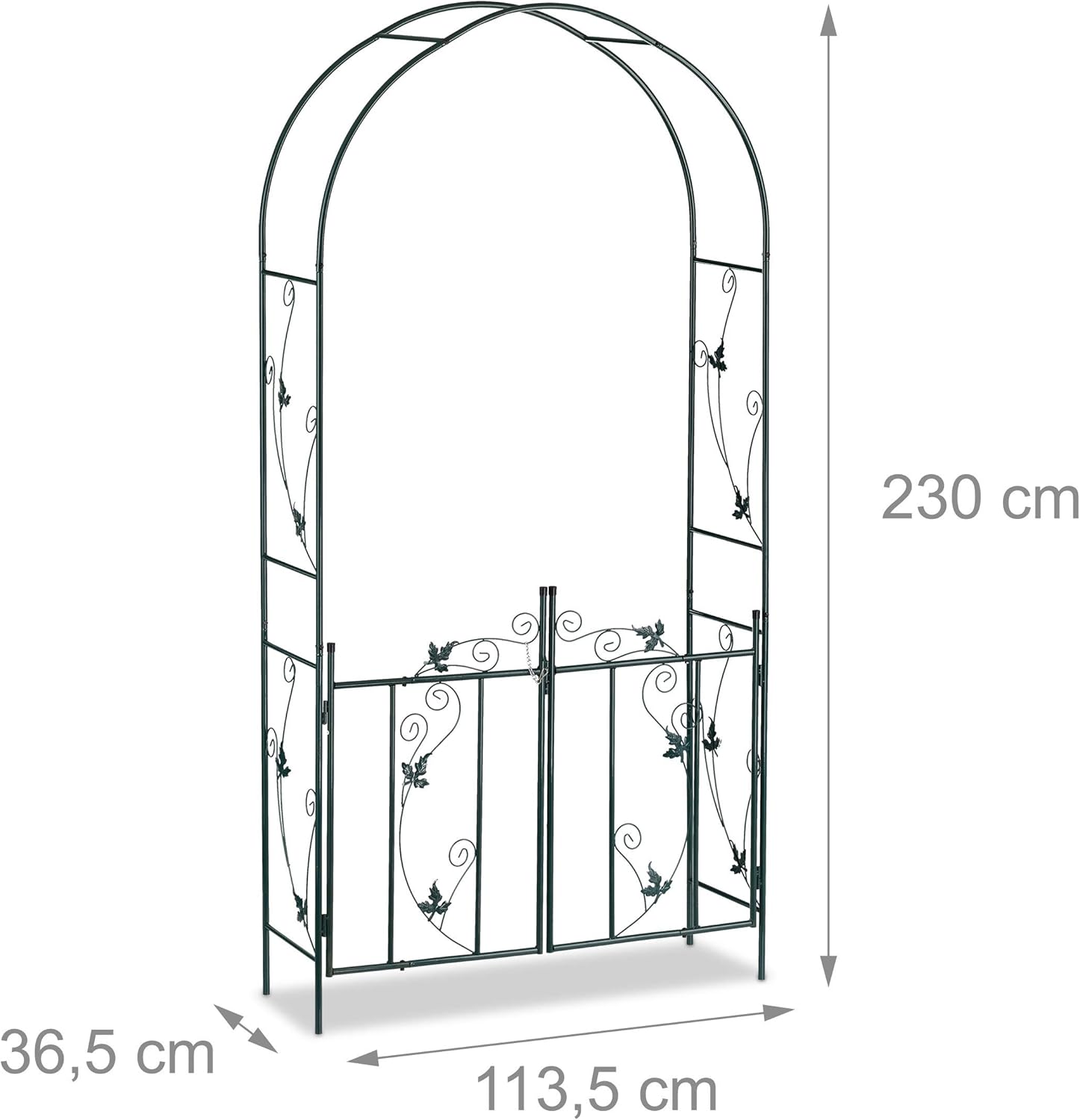 Relaxdays Arco per Rose con Cancelletto, Verde - immagine 4