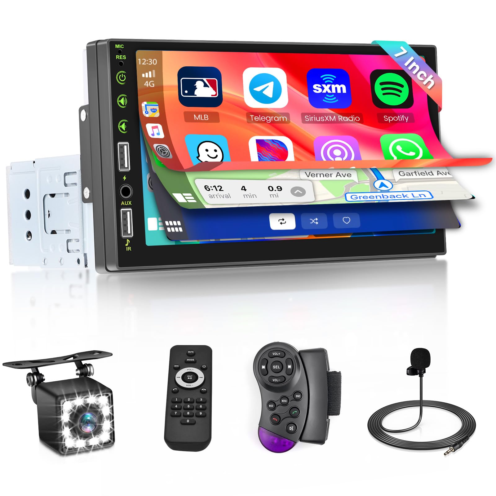 Hikity Autoradio 1 Din Carplay Android Auto 7 Pollici