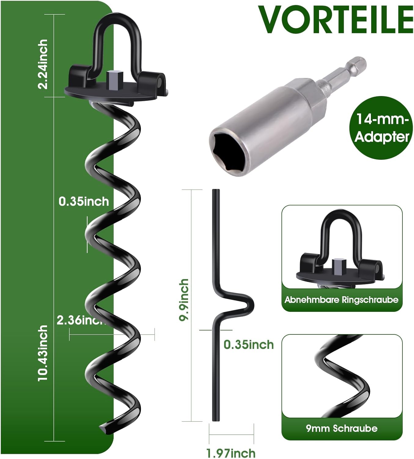 Ancoraggio a Terra per Trampolino con Trapano (8 Pezzi) - immagine 3