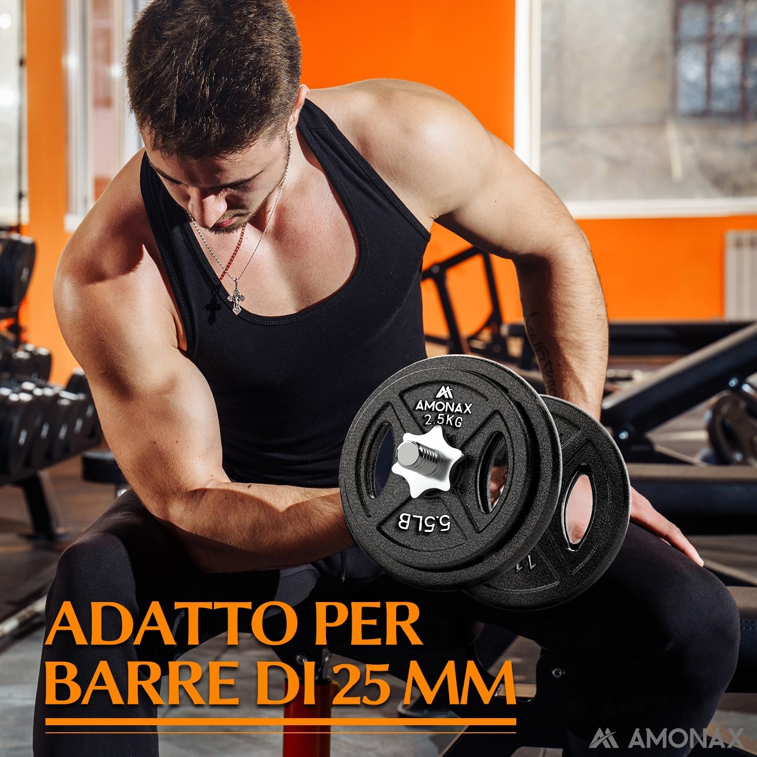 Amonax Set Dischi Pesi Ghisa 2,5-10kg - immagine 3