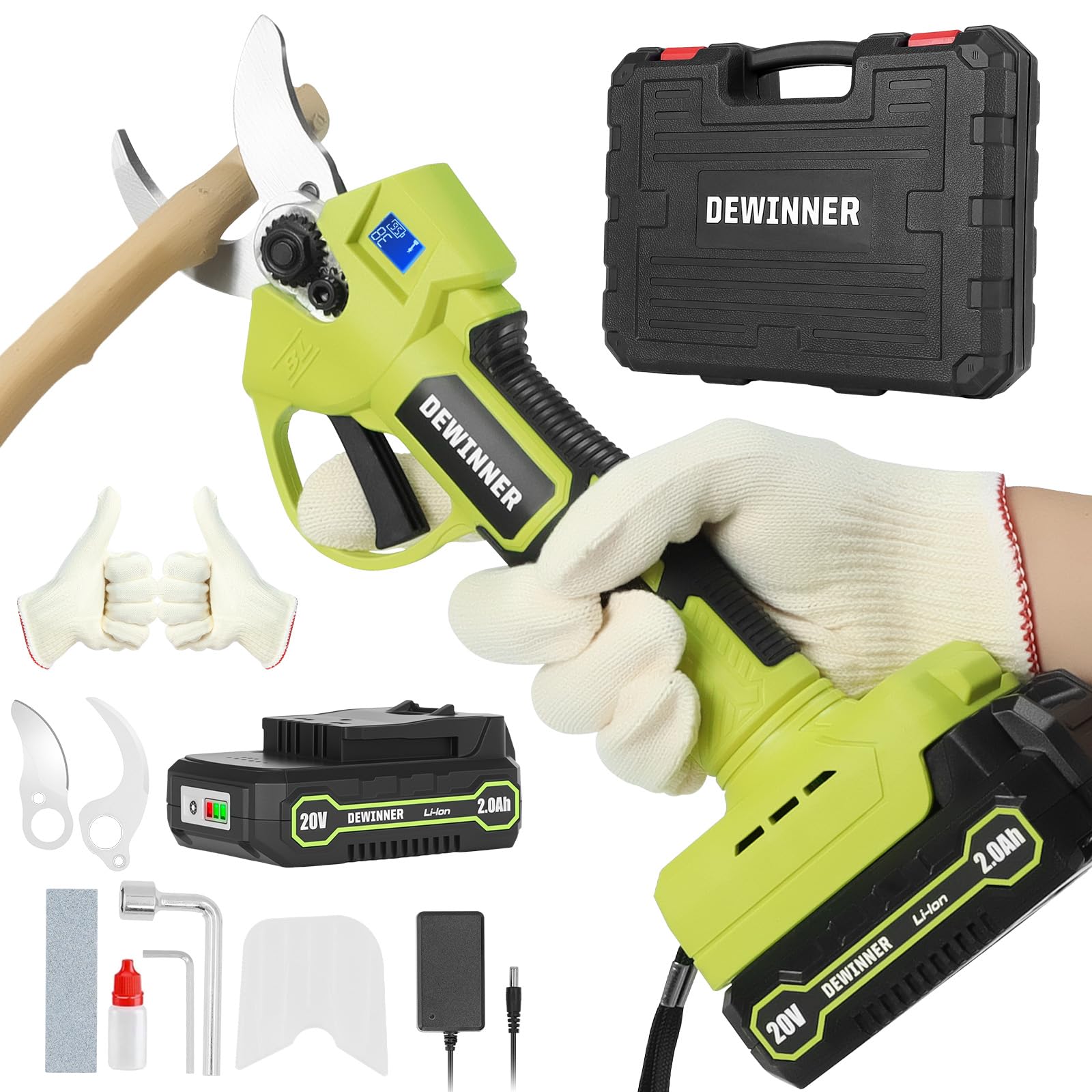 Dewinner Forbici Potatura a Batteria Brushless 200W