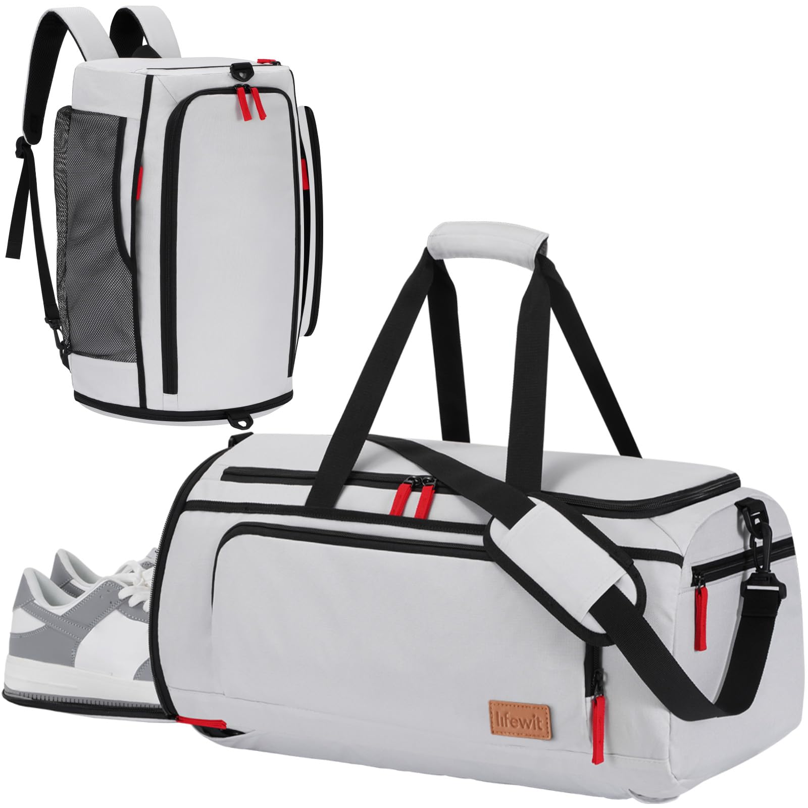 Lifewit Borsone Palestra 40L con Portascarpe, Grigio