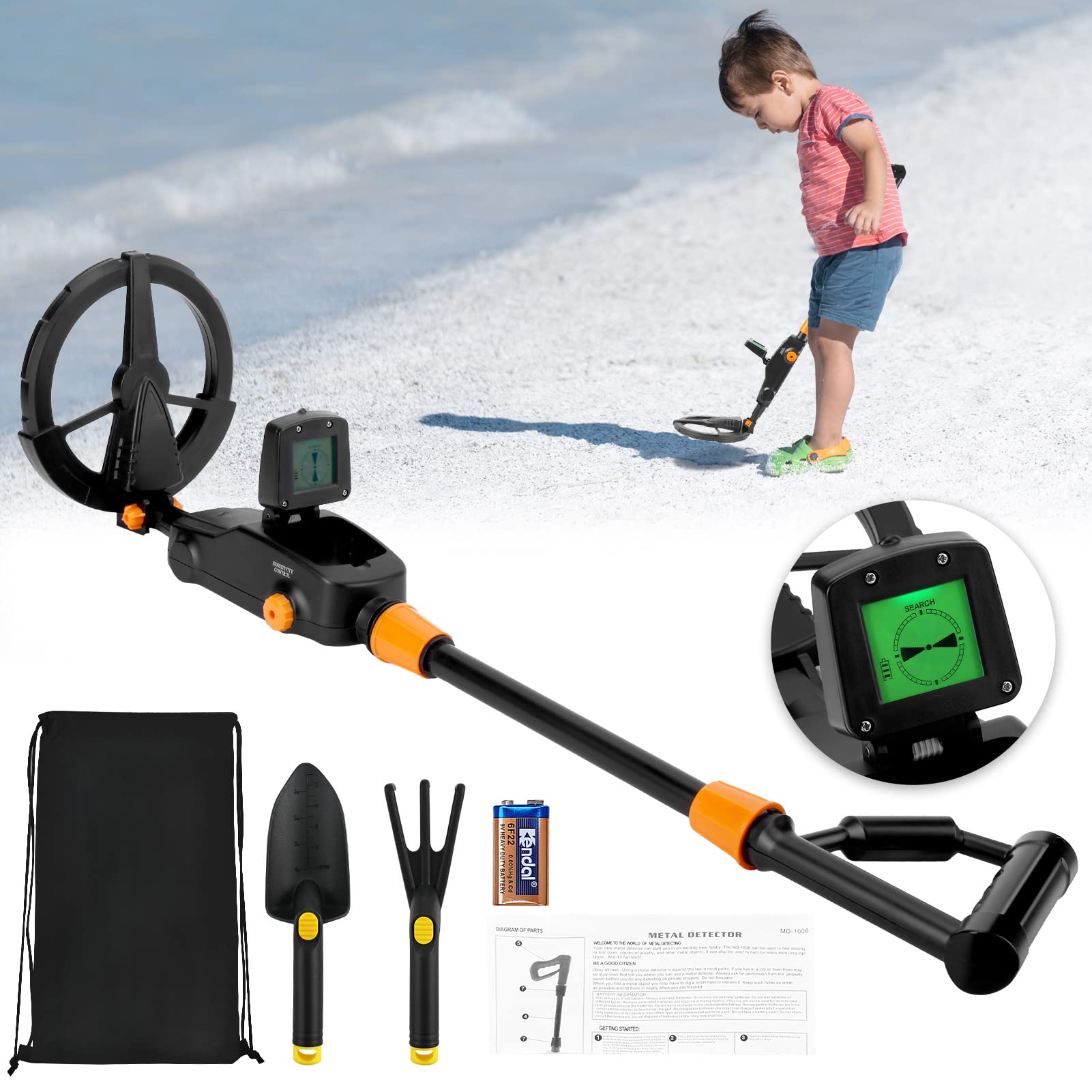 Metal Detector Bambini Regolabile con Display LCD