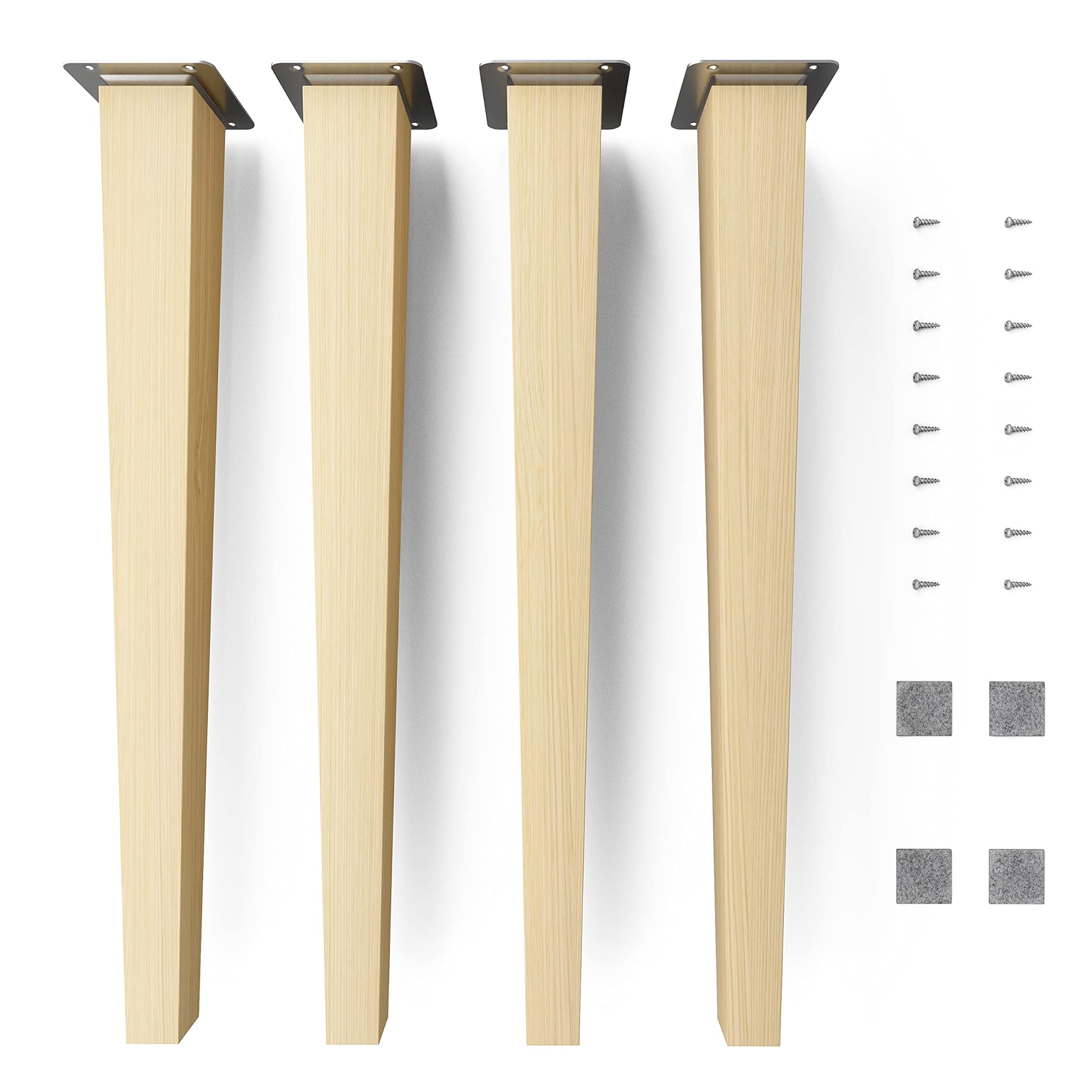 Sossai Gambe per Mobili CLIF SQUARE HMF3 in Faggio Naturale