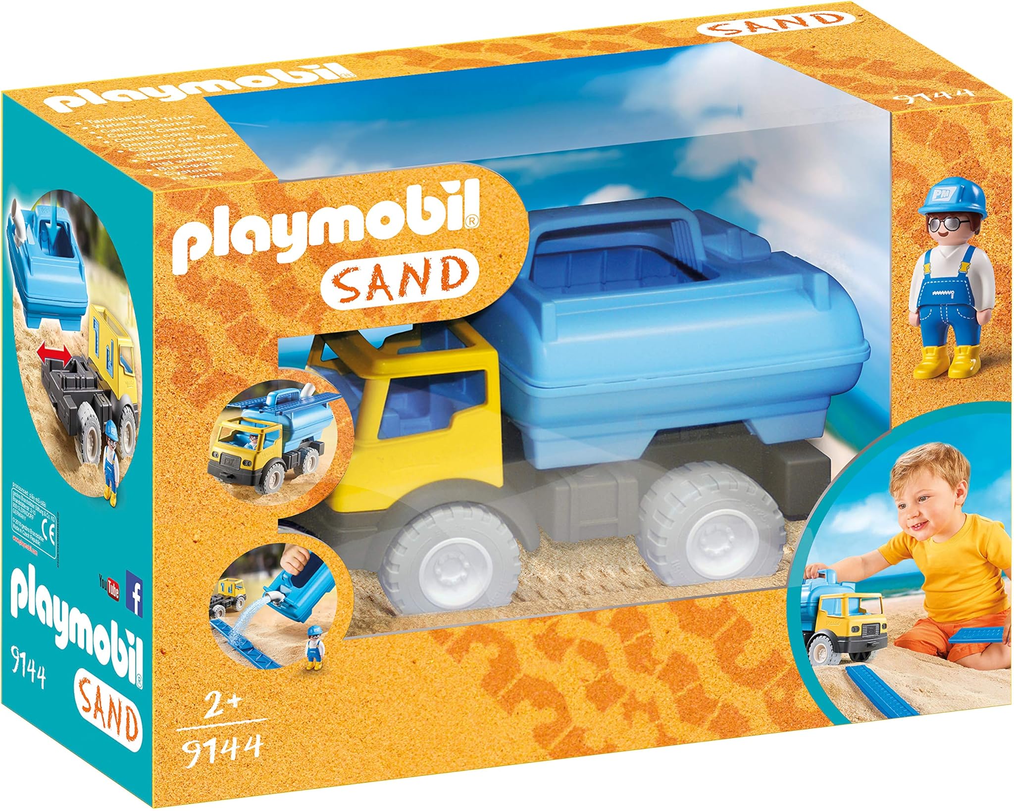 PLAYMOBIL Sand 9144, Camion con cisterna per acqua, Dai 2 anni