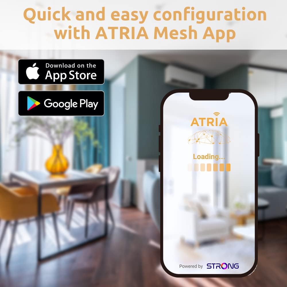 STRONG - Kit WiFi Mesh - Atria AX3000 - Fino a 350 m² di copertura WiFi 6 in più - Compatibile con tutte le Modem/Router - Dual Band 2,4 GHz + 5 GHz - 3 porte Modalità Router e Access - immagine 4
