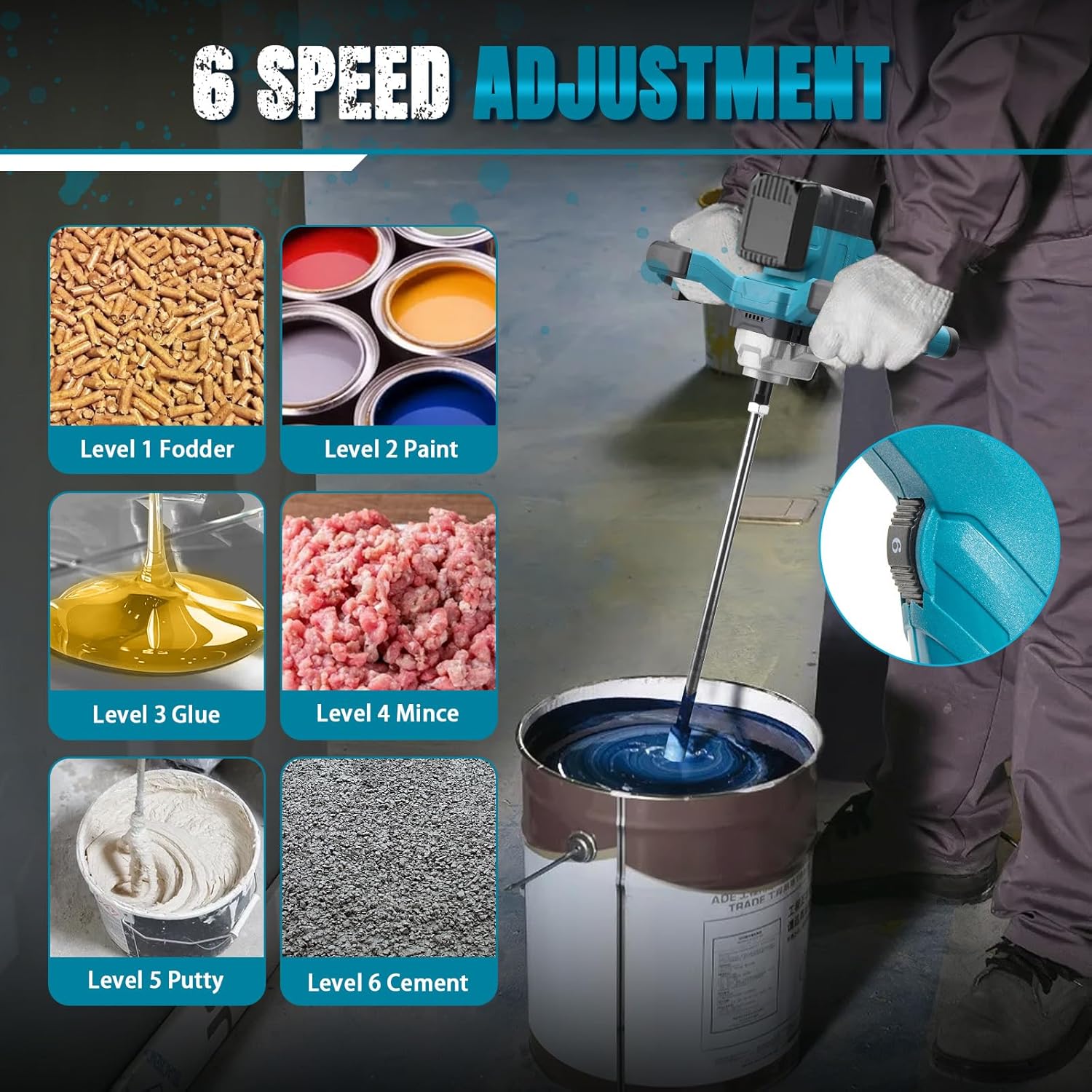 Miscelatore Malta a Batteria Brushless, 6 Marce - immagine 3