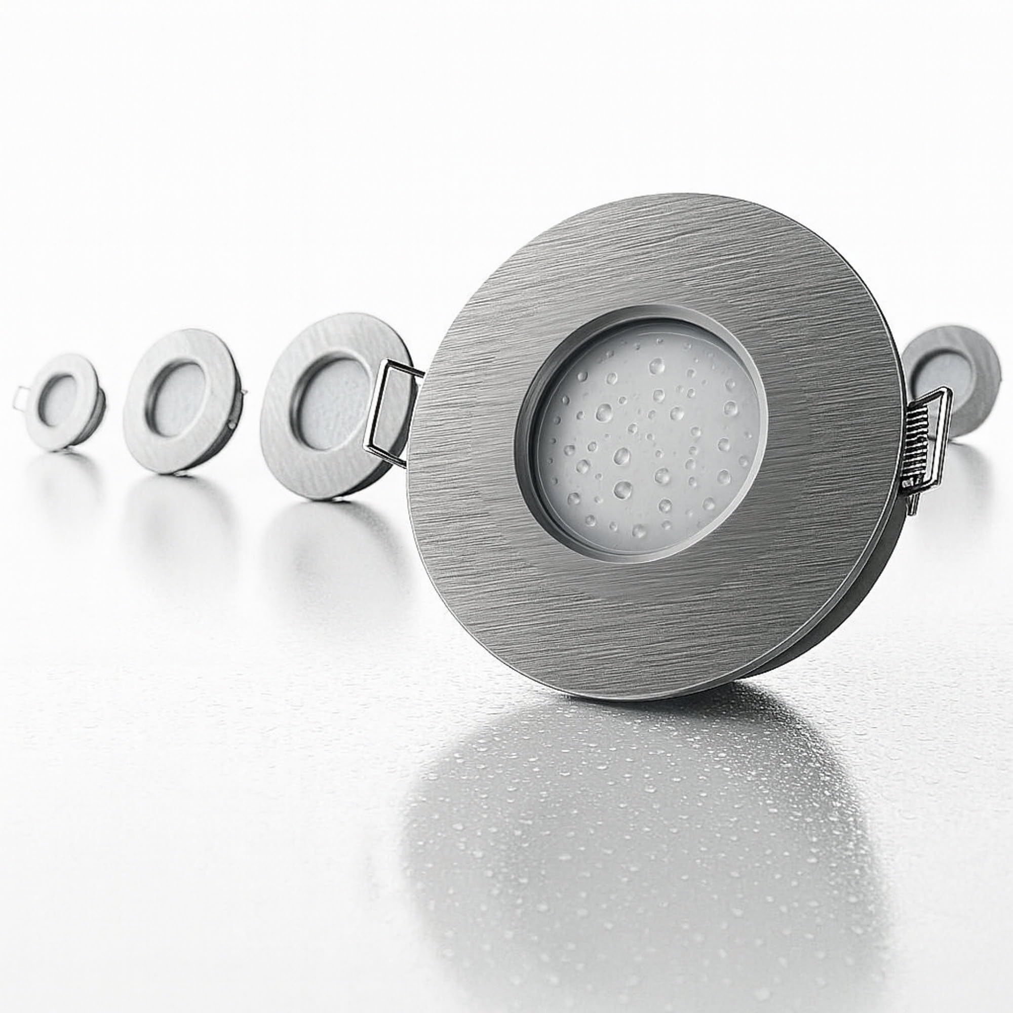 Adakat Telai da Incasso Spot IP65, Alluminio Spazzolato