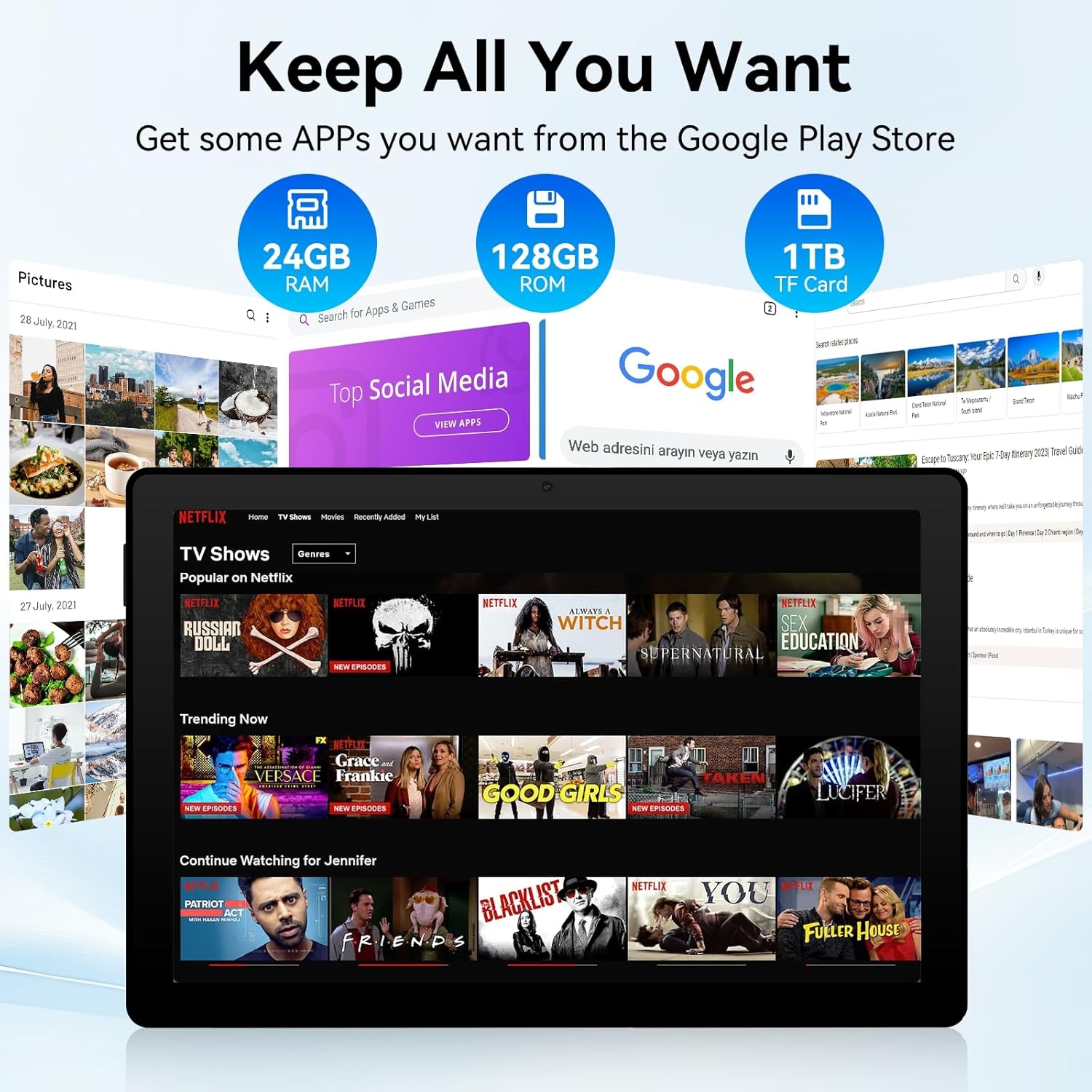 Tablet 11 pollici Android 15 Octa-Core 24GB+128GB - immagine 3