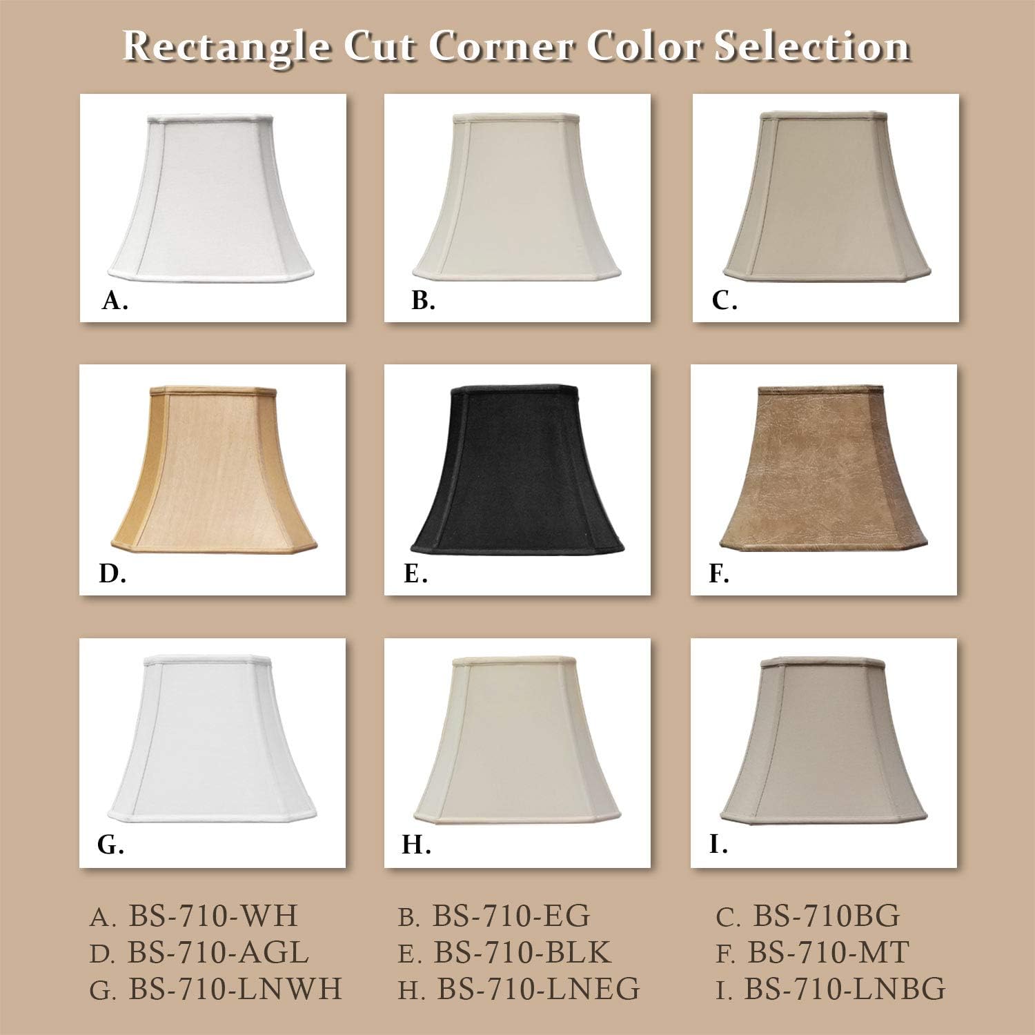 Royal Designs - Paralume Angolare Rettangolare Oro Antico - immagine 5