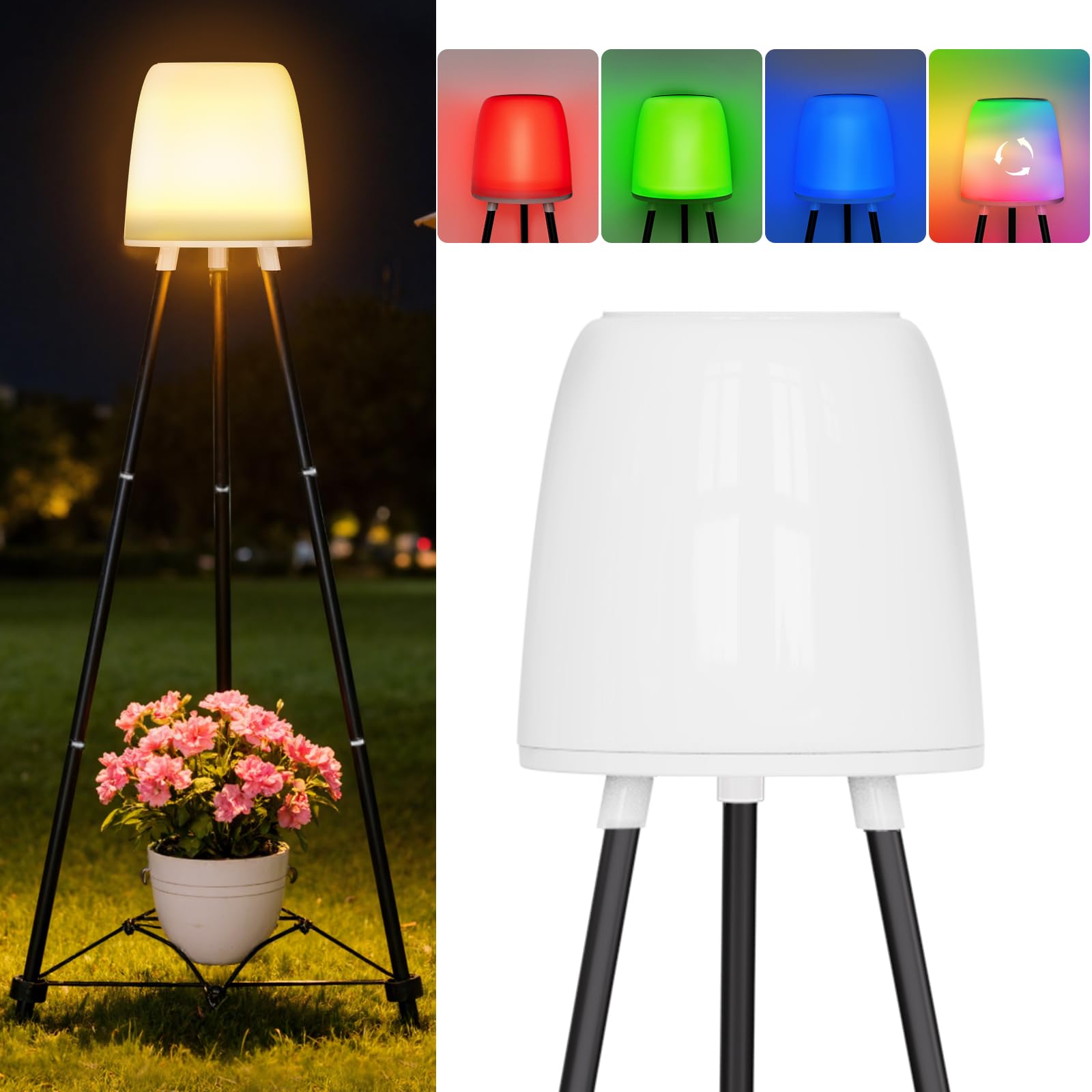 Ousfot Lampada Solare da Terra Esterno con Supporto Fiori