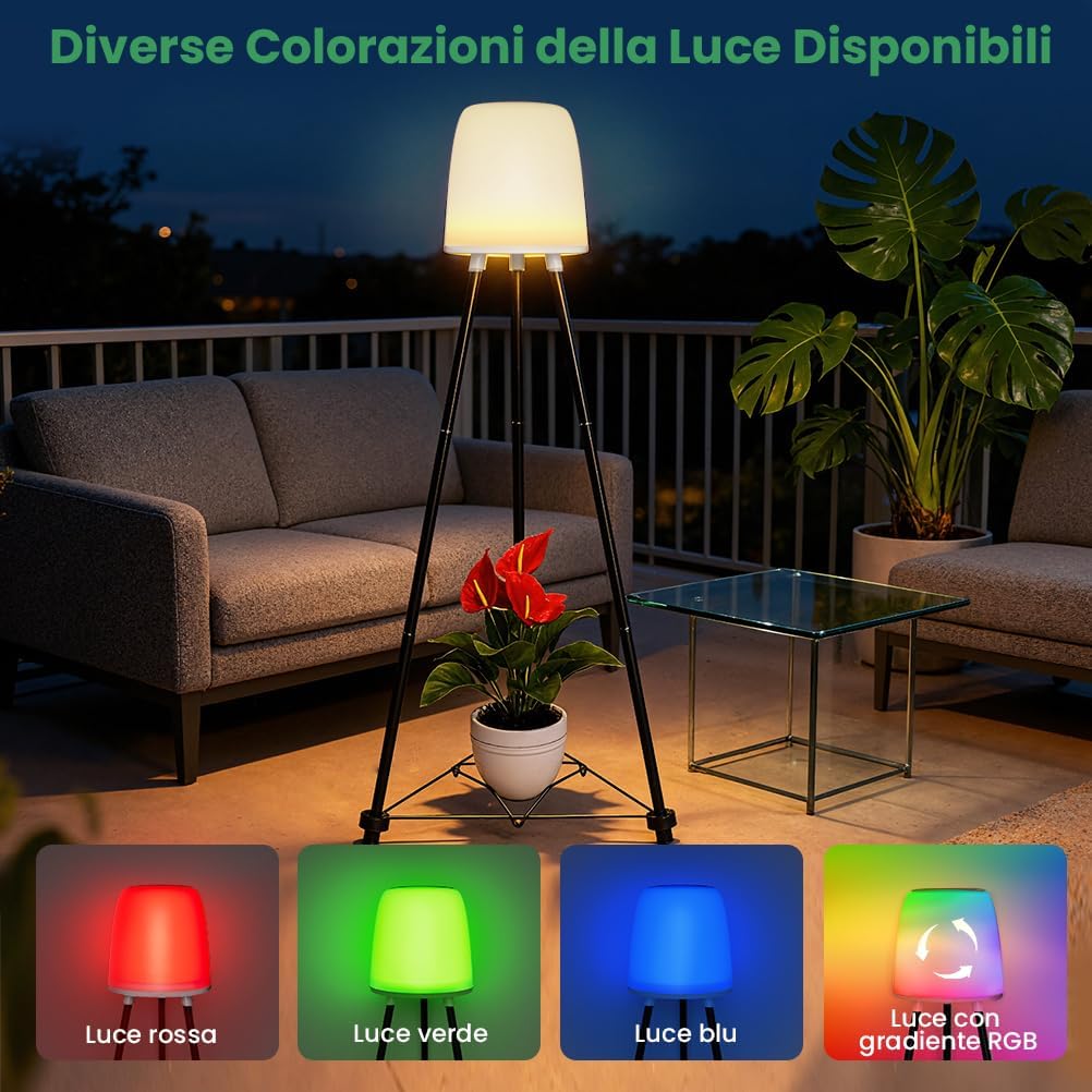 Ousfot Lampada Solare da Terra Esterno con Supporto Fiori - immagine 2