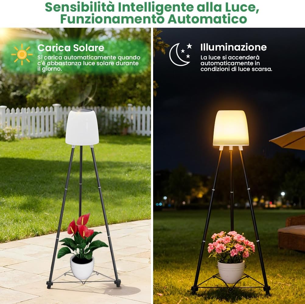 Ousfot Lampada Solare da Terra Esterno con Supporto Fiori - immagine 4