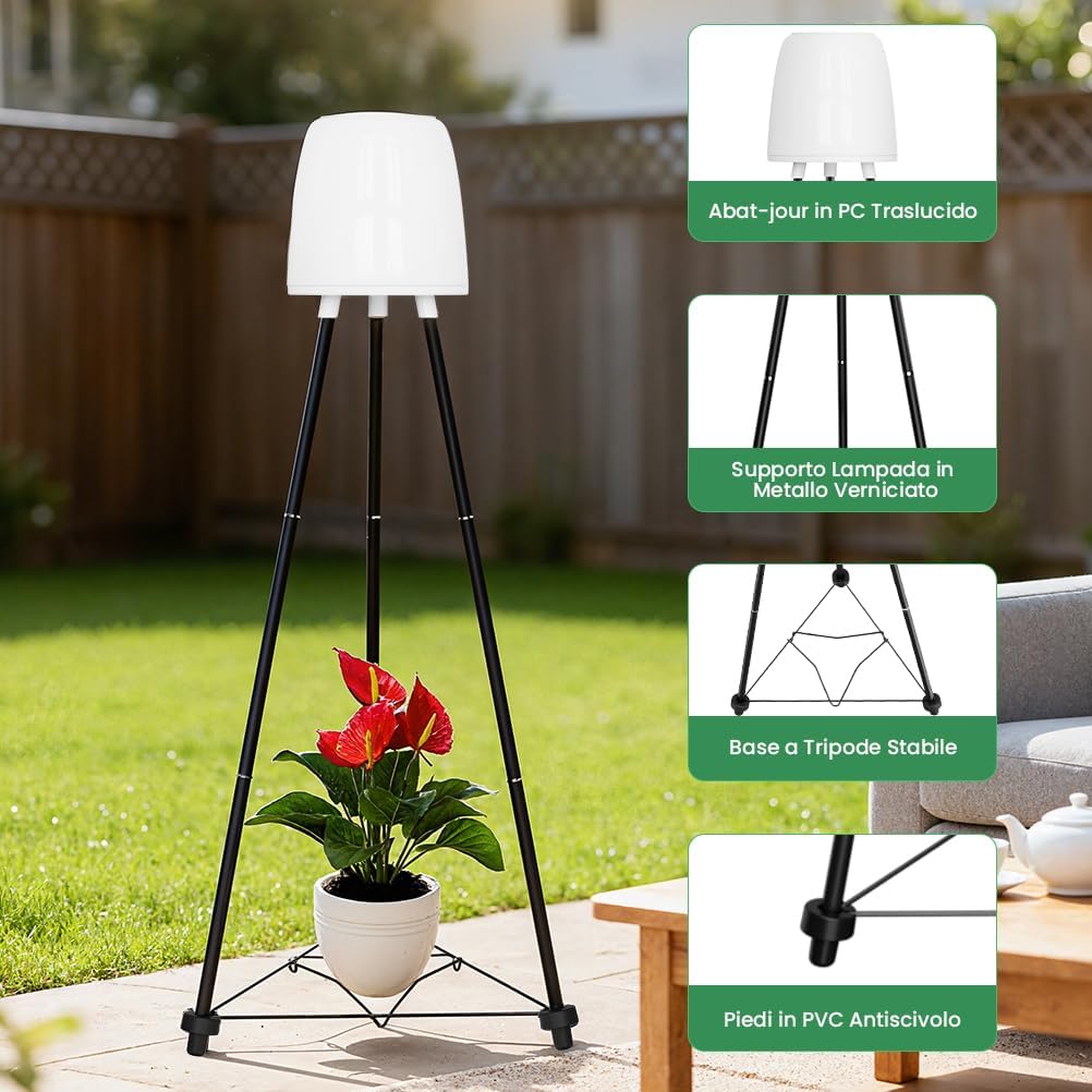 Ousfot Lampada Solare da Terra Esterno con Supporto Fiori - immagine 6