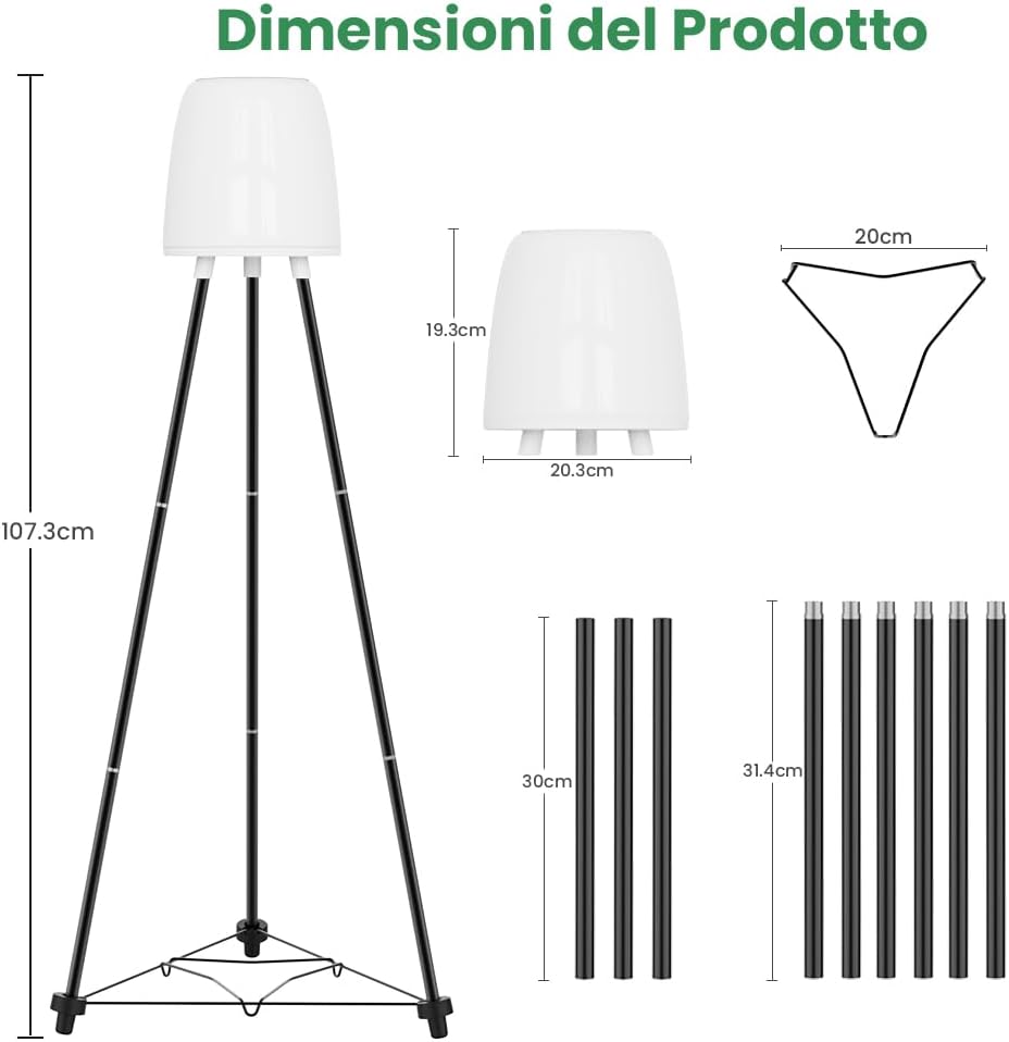 Ousfot Lampada Solare da Terra Esterno con Supporto Fiori - immagine 8