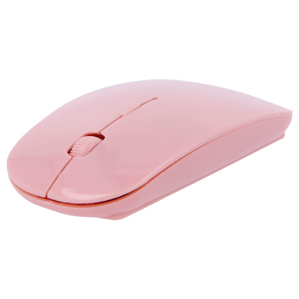 REY Mouse wireless senza fili, mouse sottile, Slim, rosa brillante