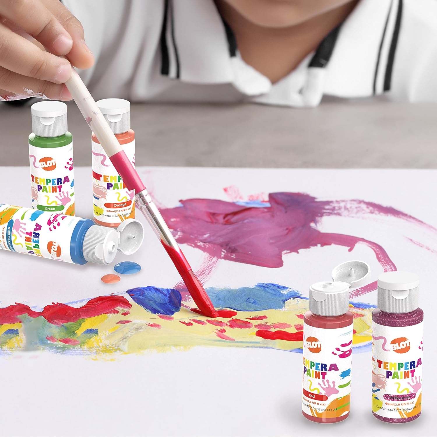 Blot Tempera Pittura Bambini 18 Colori Lavabili - immagine 5