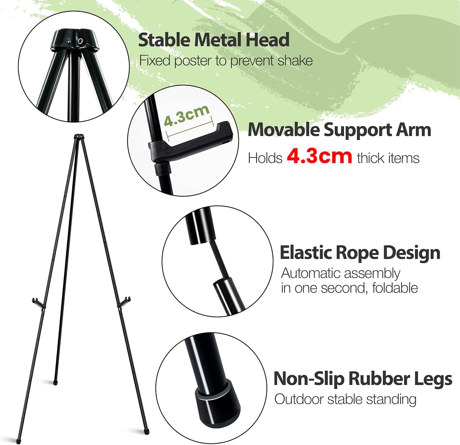 Cavalletto Treppiede Pieghevole Regolabile 6 Pezzi - immagine 4