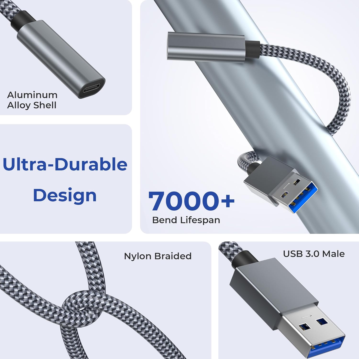 Basesailor Adattatore USB 3.0 a USB C 0.2M 2Pezzi - immagine 3